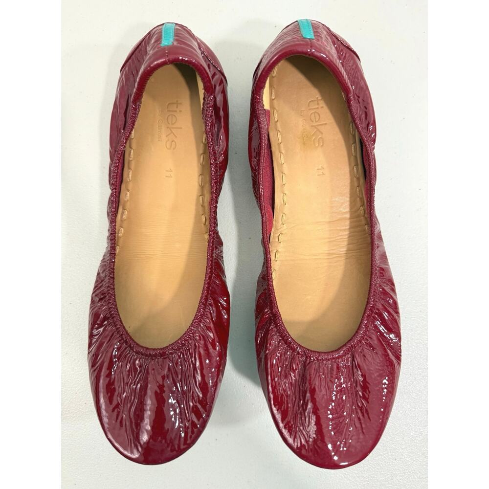 Tieks Ruby Red Patent Leather Ballet Flats Women’s Sz 11 Foldable Designer Shoes - Picture 5 of 11